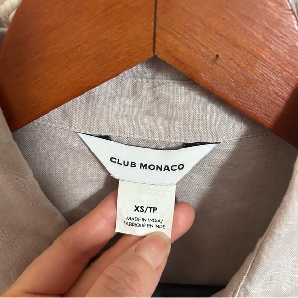 Club Monaco Linen Button Down Shirt Long Sleeve XS - Picture 3 of 5